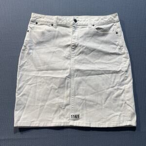 Tabolts Petites Women Short White Skirt Sz 12P Pre-Owned Excellent